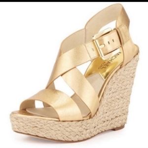 Michael Kors Gold Wedges